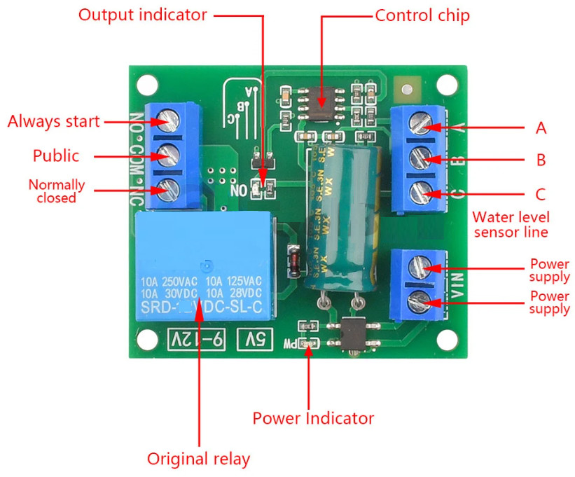 DC 5V Automatic Water Level Controller Module Tank Liquid Sensor Relay Board