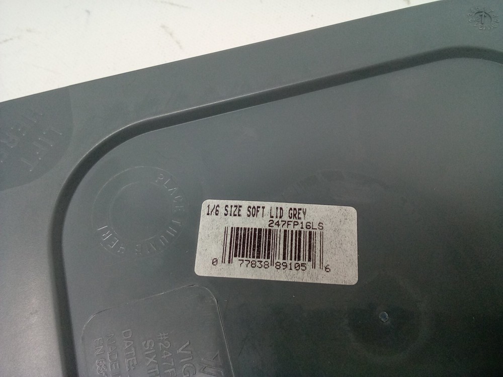 Vigor 1/6 Seal Pe Vigor Soft Lid Grey -(247FP16LS) 6-Pack