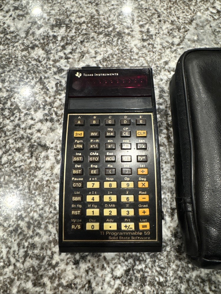 Texas Instruments TI 59 Programmable Vintage Calculator w/ Case AS-IS Untested