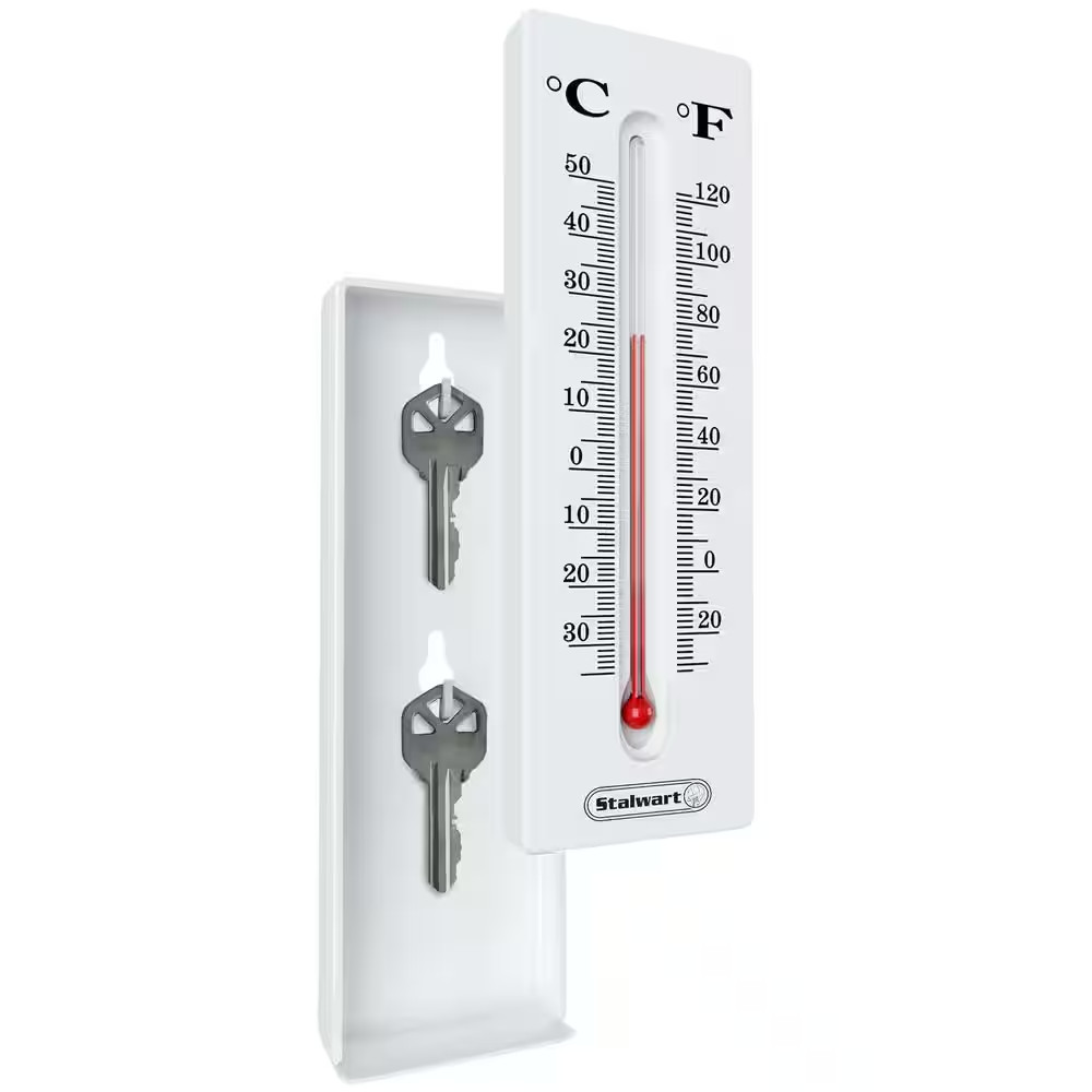 0.03 Cu. Ft. Thermometer Hide Safe Key, White