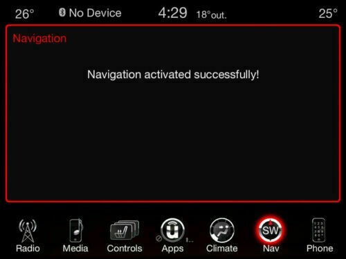 JEEP RA3 Navigation Activation Uconnect 8.4