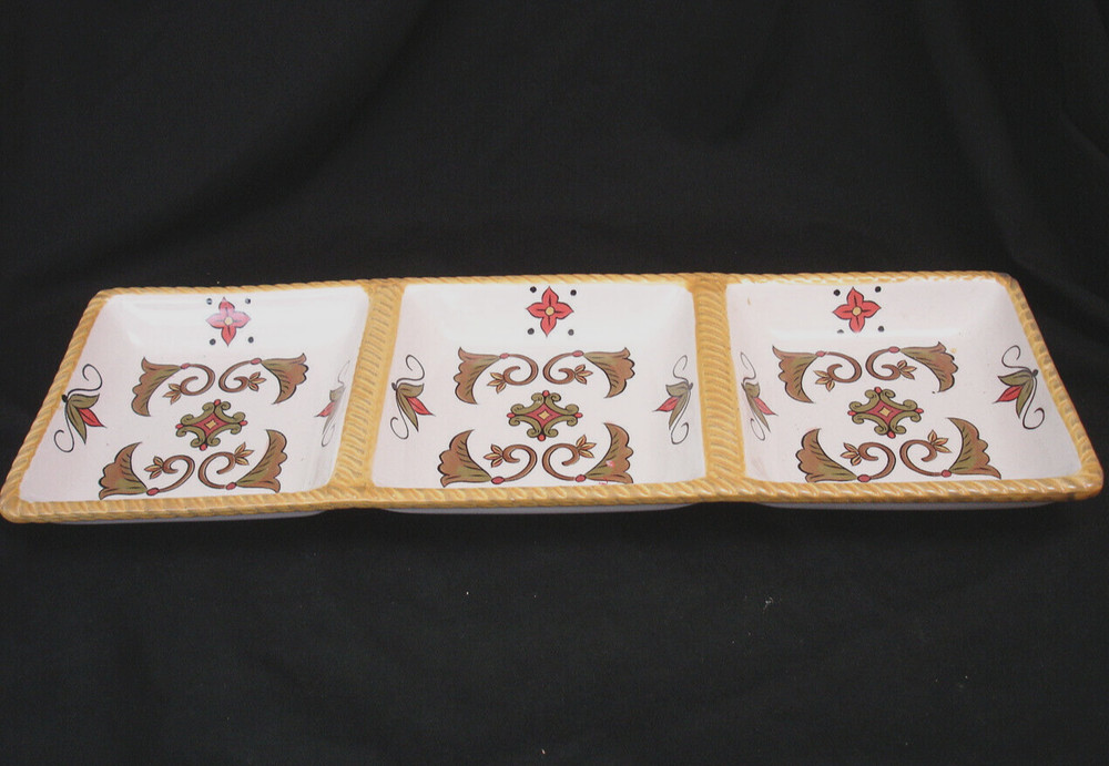 Oralia by Pier 1 RECTANGULAR 3 SECTION SERVING TRAY 20 1/2" L