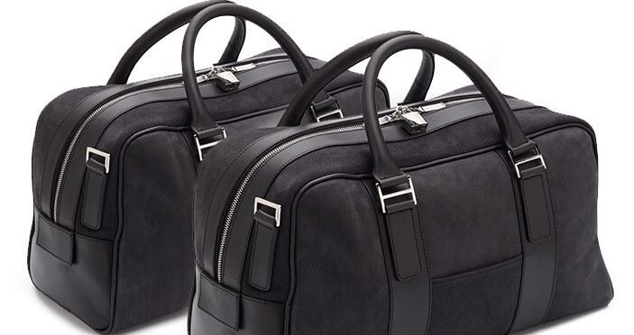Aston Martin Black Leather Holdall - Extra Large