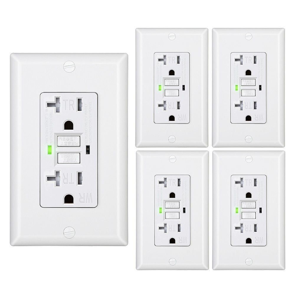 DEWENWILS 5-Pack 20A GFCI Outlet with Self-Test & LED Indicator, UL Listed