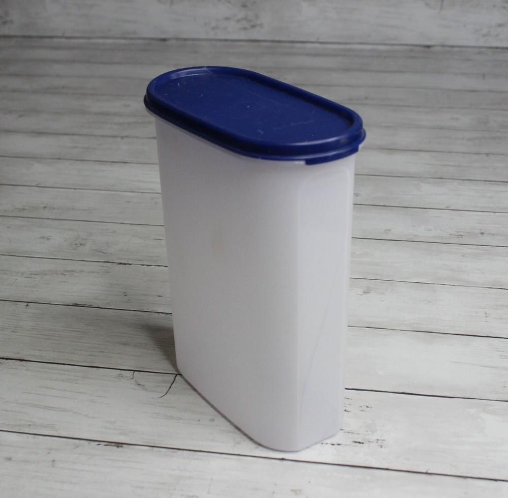 Tupperware Modular Mates Oval Size 4 Storage Container Blue Lid Seal