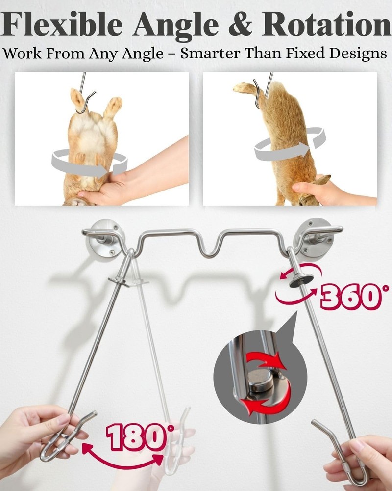 Rabbit Dislocator Skinning Tool Set, Humane Cervical Dislocation Tool with Skinn
