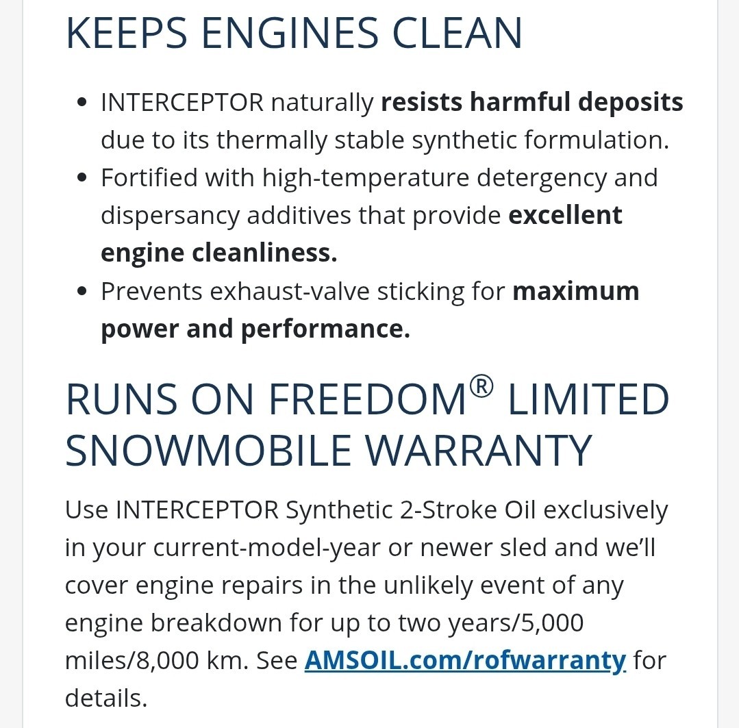 AMSOIL Interceptor 100% Synthetic 2-Stroke Oil- PACK OF 4 QUARTS