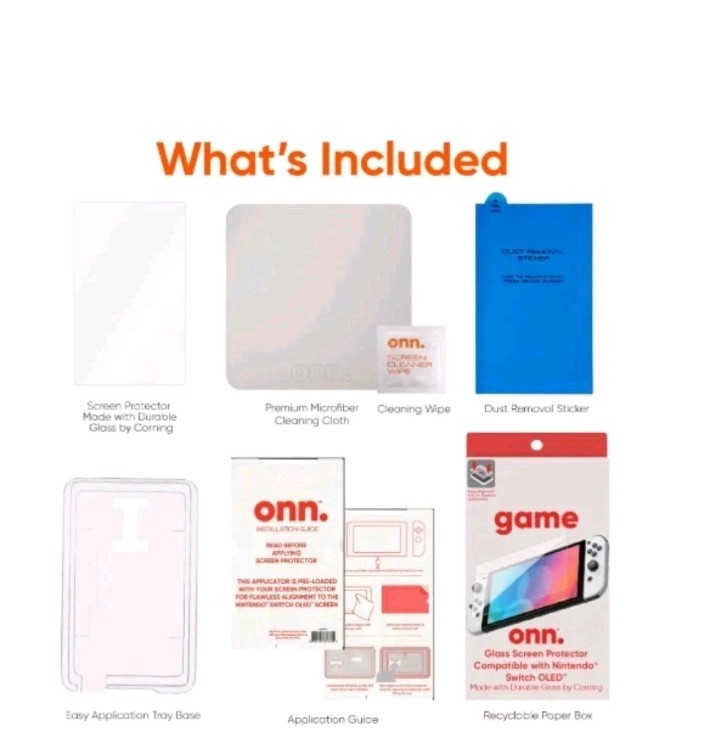 Onn. Corning Glass Screen Protector for Nintendo Switch OLED