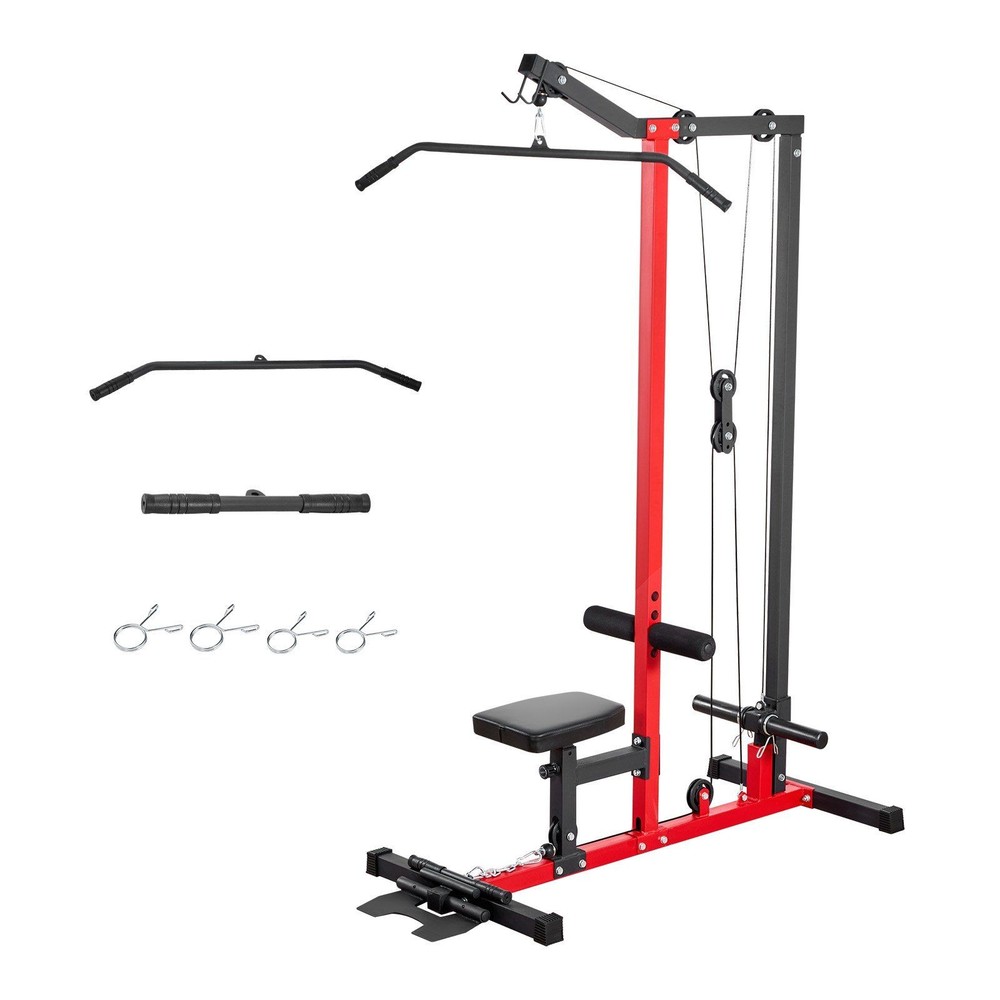 LAT Pull Down Machine, 2-in-1 Row Cable Machine, Cable Machines Home Gym with 3-