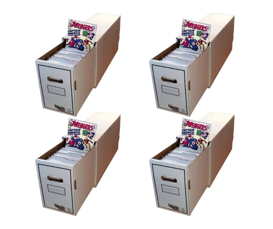 4 Long Comic Book Boxes with Drawers Comics Storage Box with Dividers 235 CT