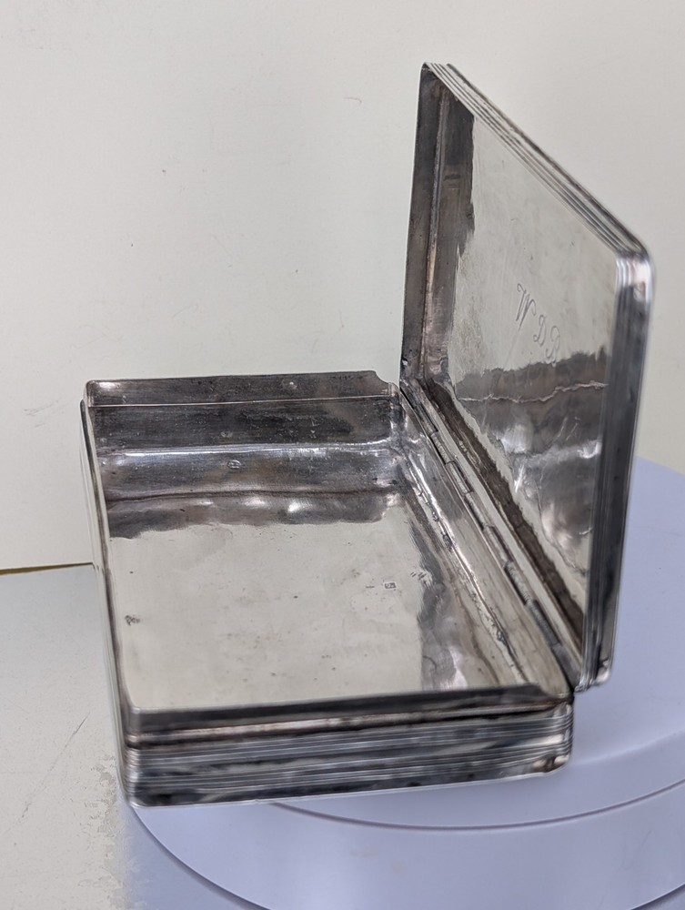 1867 Dutch large Solid Silver patterned Case by Voorschoten 13cms by 7.5 cms