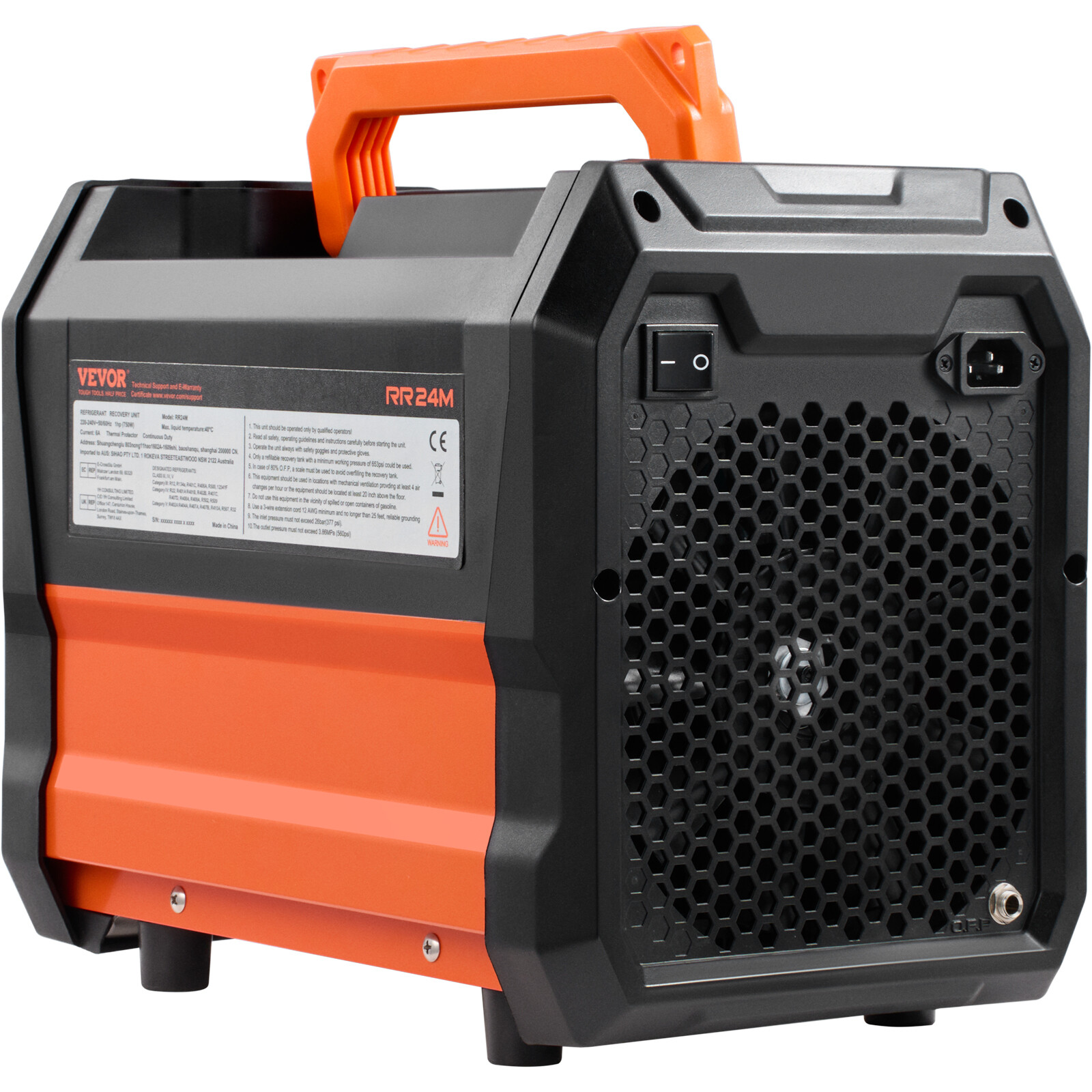 VEVOR Refrigerant Recovery Machine 1 HP Dual Cylinder Brushless Portable AC