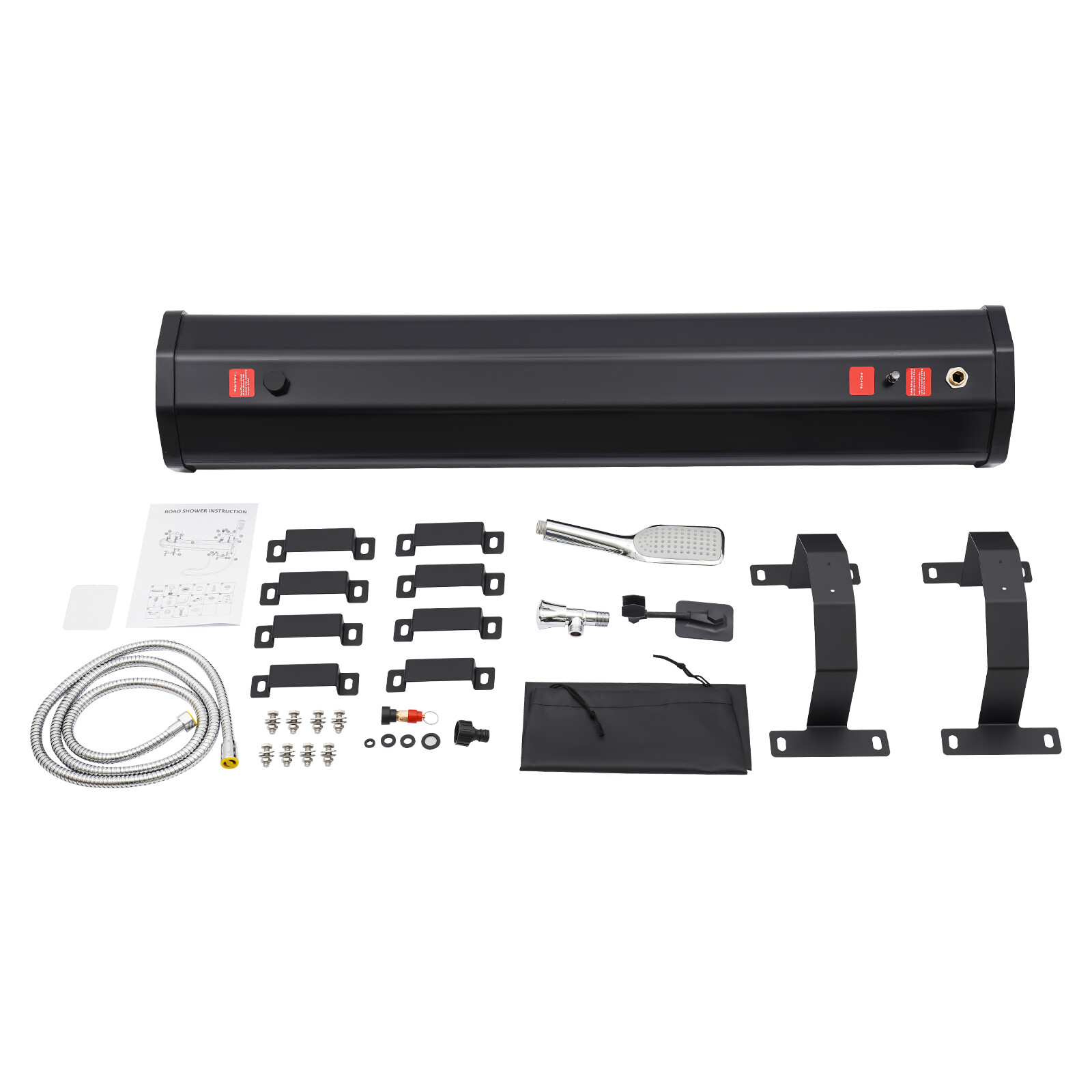 Black Pressurized 8Gallon Camping Shower Water Tank Storage For Off-Road Pick-up