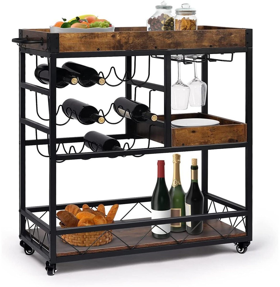 bar cart on wheels