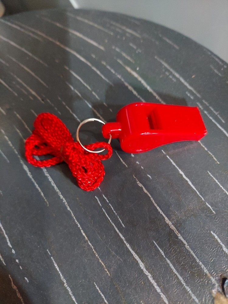 Action Plastic Whistle-Red with Lanyard