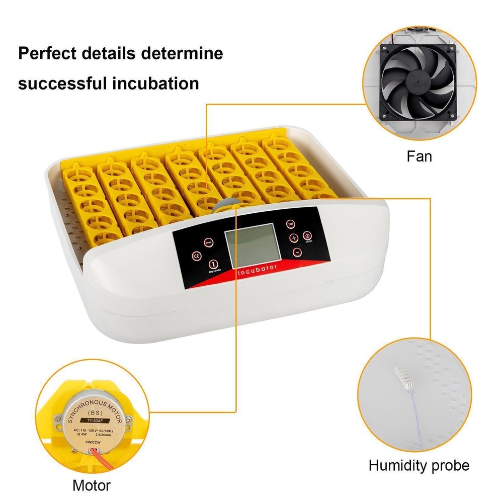 42 Eggs Auto Digital Incubator Temperature Control Turning Chicken Poultry Bird