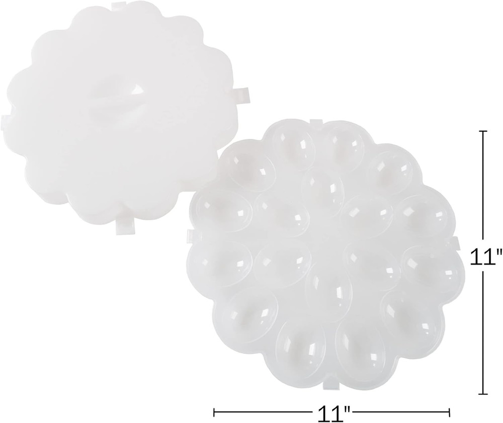 2 Pack Deviled Egg Tray w/ Lid 36 Count Stackable Carrier