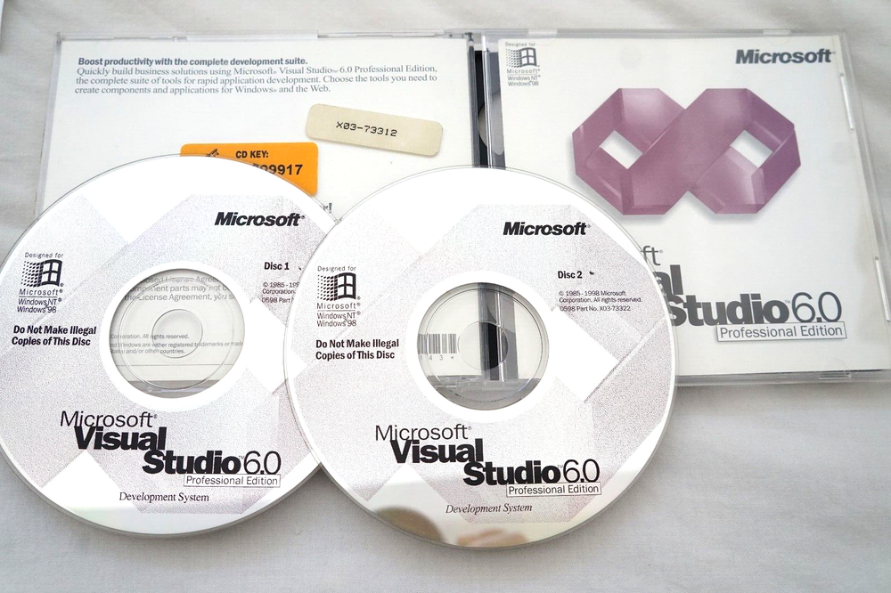 Microsoft Visual Studio Professional 6.0 UPGRADE or FULL VERSION WIN 95 thru 11