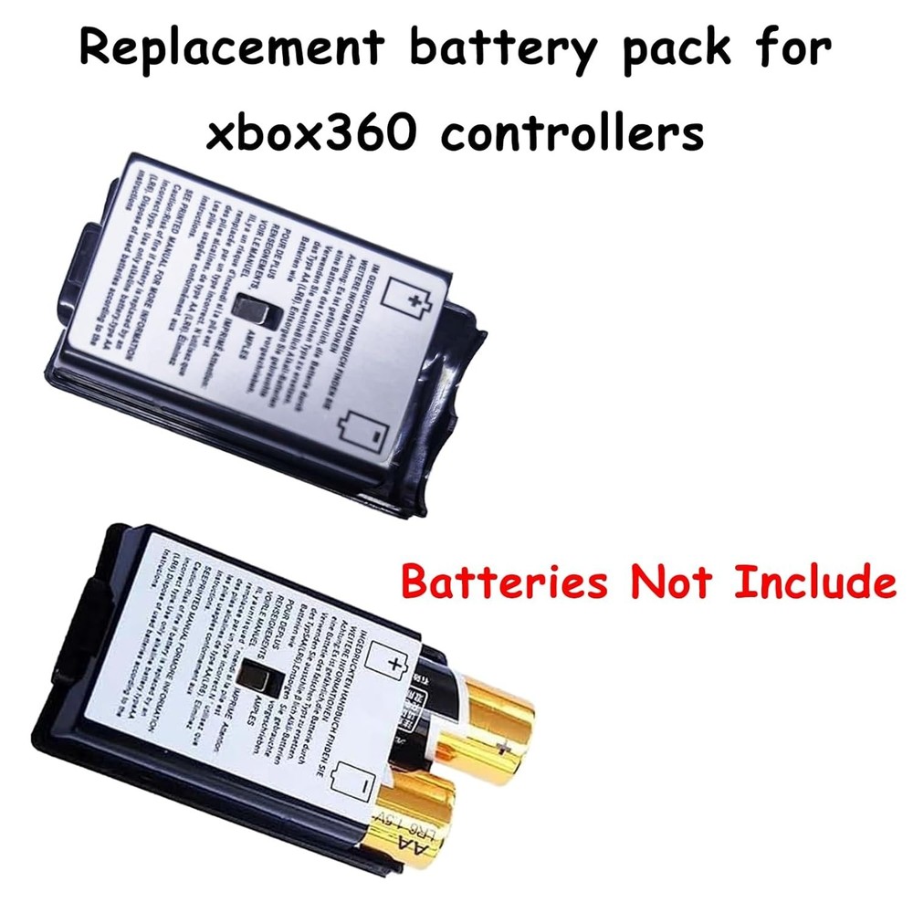 2 Pcs Durable Black Battery Pack Covers for Xbox 360 Wireless Controllers