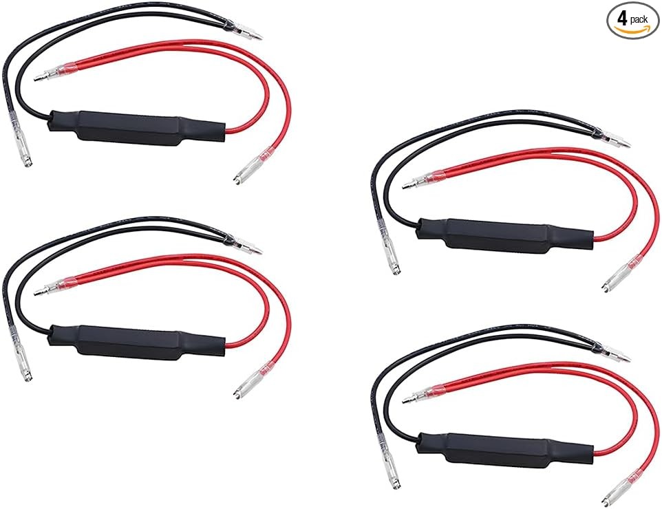 4PCS Motorcycle Resistor, 12V 10W Turn Signal LED Load Resistor Flash Blinker Fi