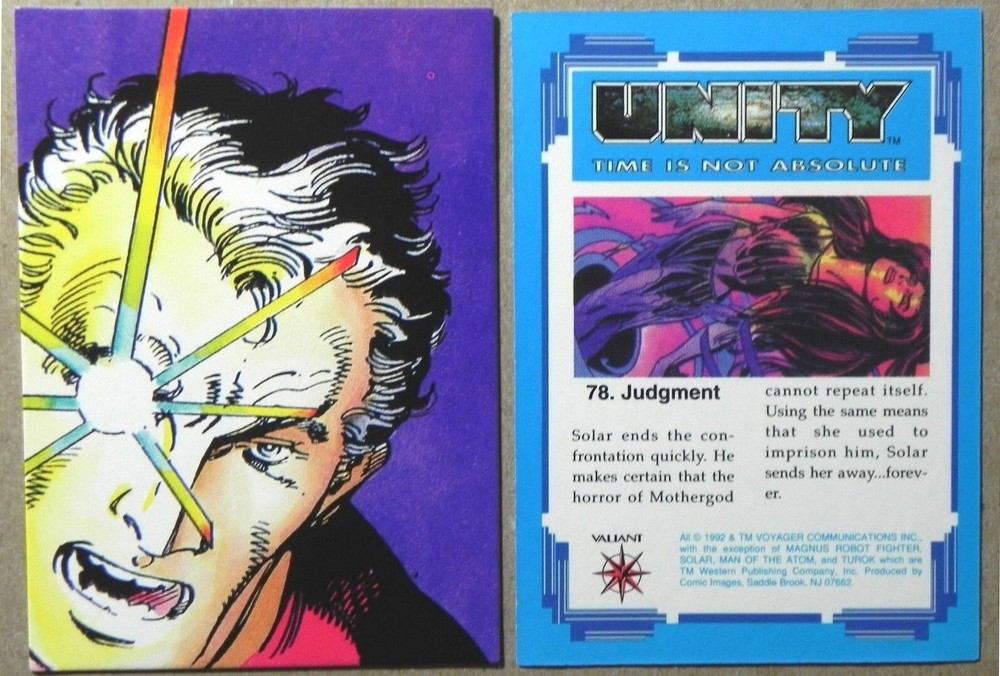 2 CARD LOT _ 1992 Unity Time Is Not Absolute Card #78.  Judgment