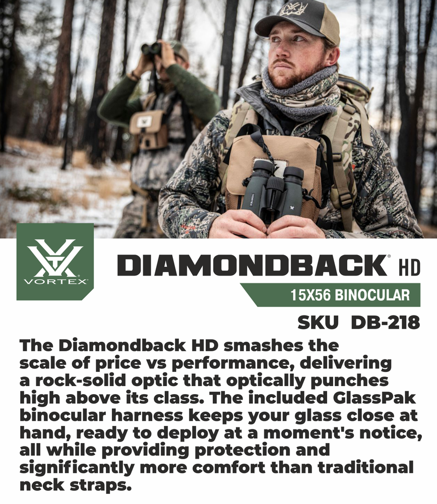 Vortex Optics Diamondback HD 15x56 Binocular with Free Camo Digital Hat Bundle