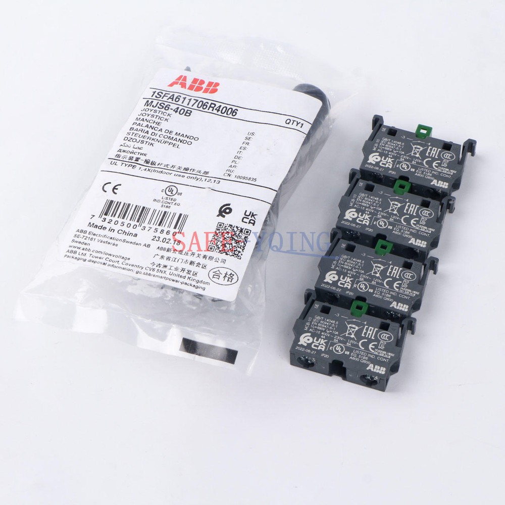 1x ABB Control Joystick Switch MJS6-40B with 4 MCB-10 Contacts Reset Type