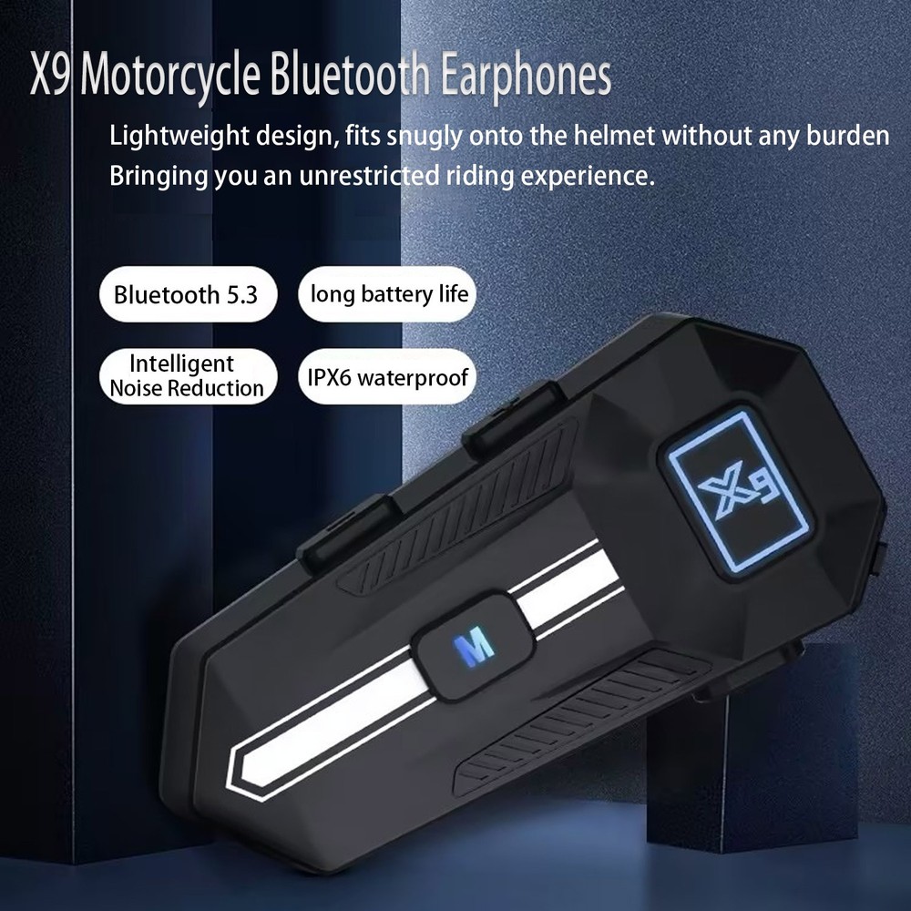 Waterproof Motorcycle Helmet Headset Wireless Bluetooth 5.3 Headphone Speaker US
