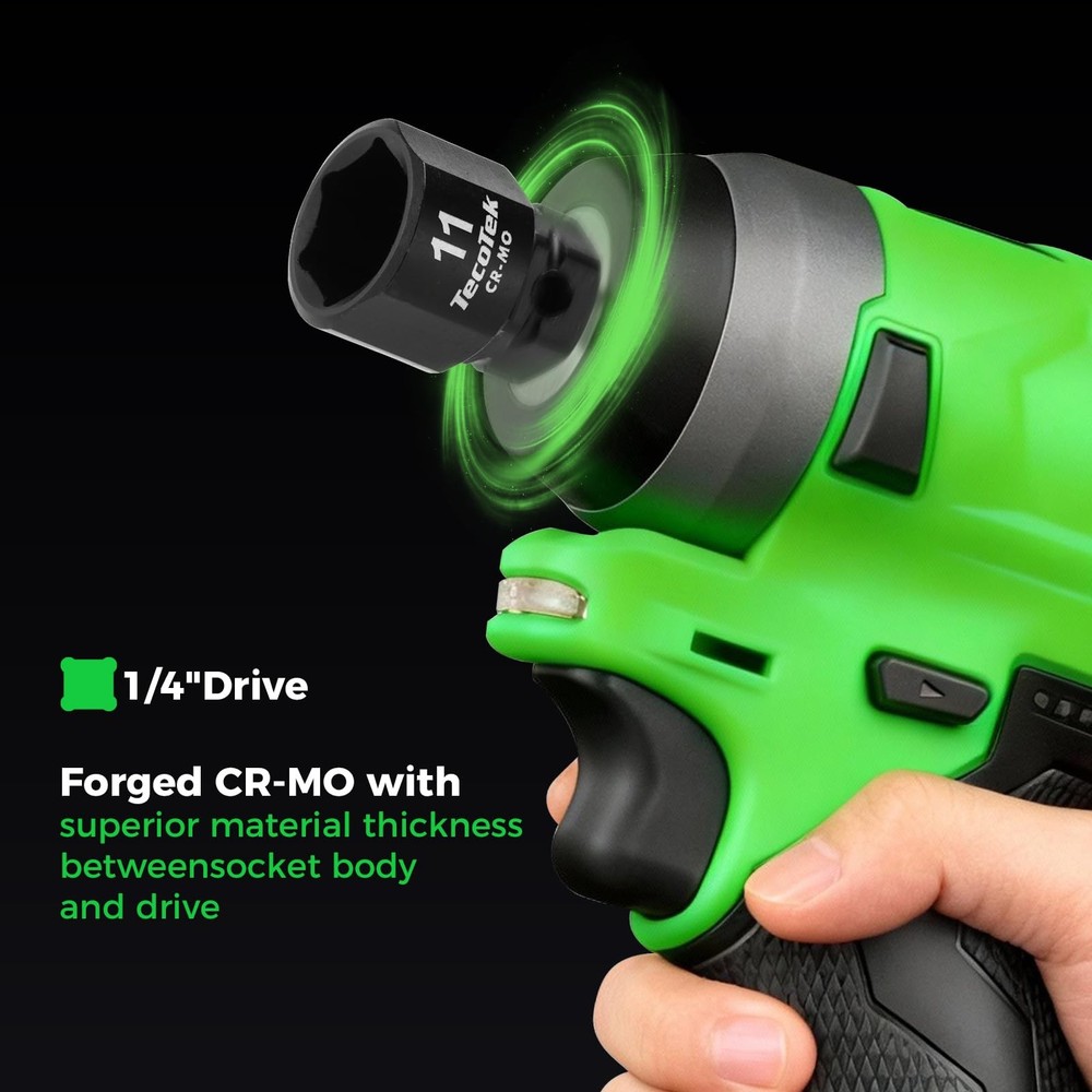 13Piece 1/4Inch Drive Metric Low Profile Impact Socket Set, Stubby Socket Set...