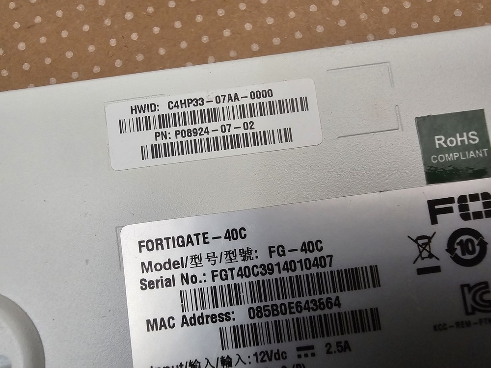 Fortinet Fortigate-40C Firewall FG-40C