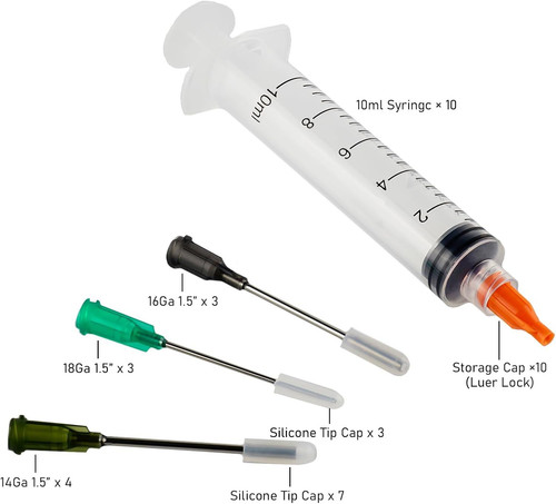 10ml Glue Applicator Syringe with 14G 16G 18G Blunt Tip Needle and Cap,...