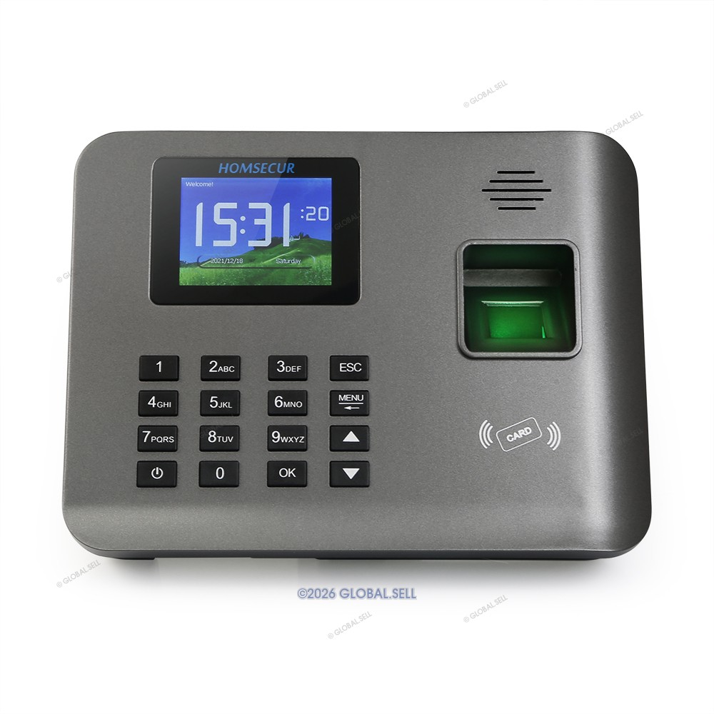 HOMSECUR Time Attendance With Fingerprint RFID Reader Free Software +WiFi+DST