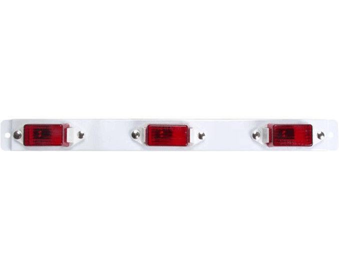 OPTRONICS MC99RB Red Identification Light Bar - White Steel Base - Single Wire