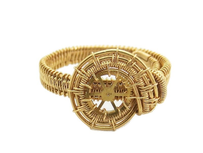 Brass Adjustable Steampunk Ring