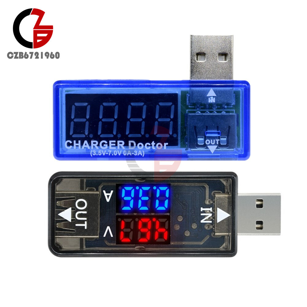 Digital Dual LED 5V USB Current Voltage Meter Voltmeter Power Ammeter Detector