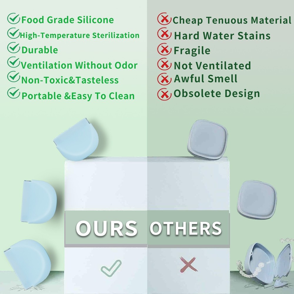 retainer case invisalign case mouth guard case Braces denture case(green)