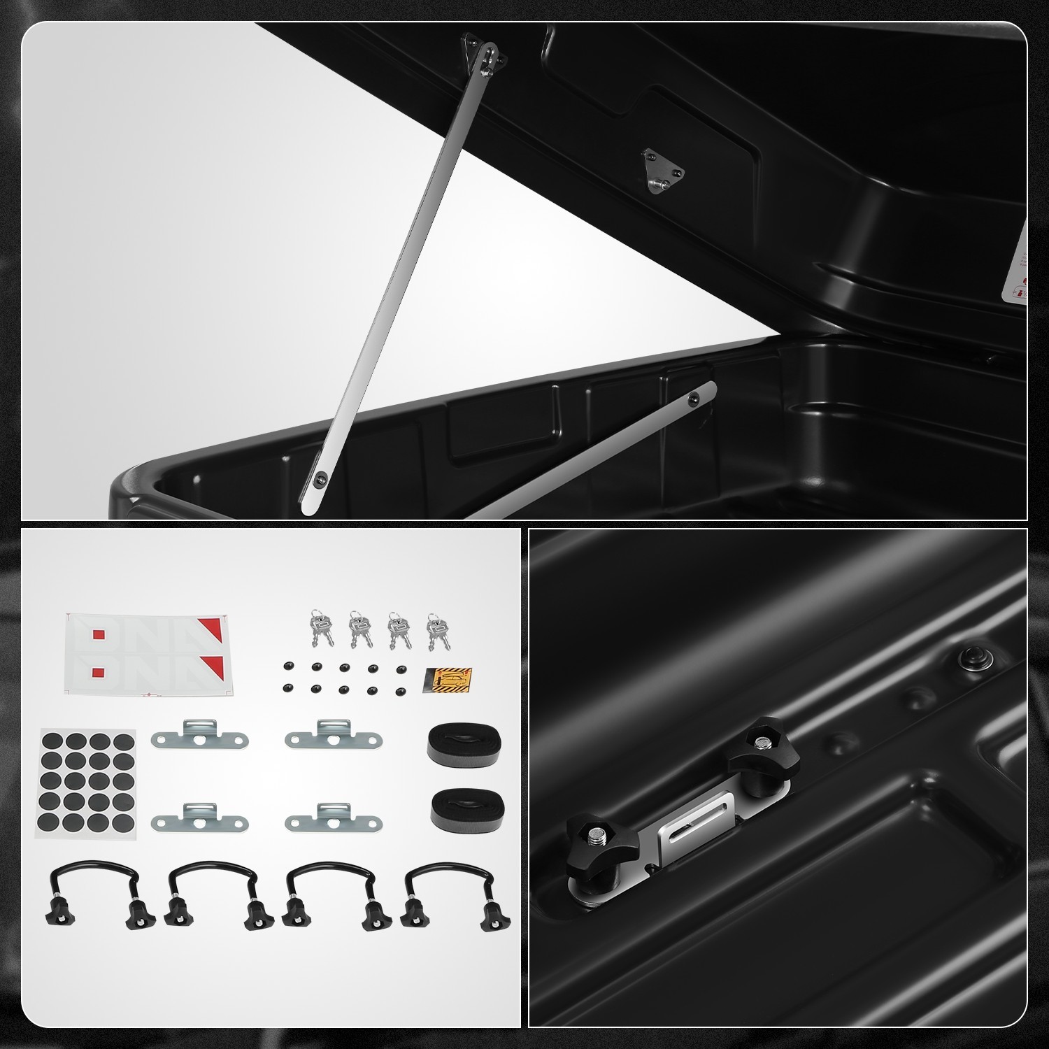 13 Cubic Feet Car Top Cargo Carrier Vehicle Roof Mount Luggage Storage Box w/Key