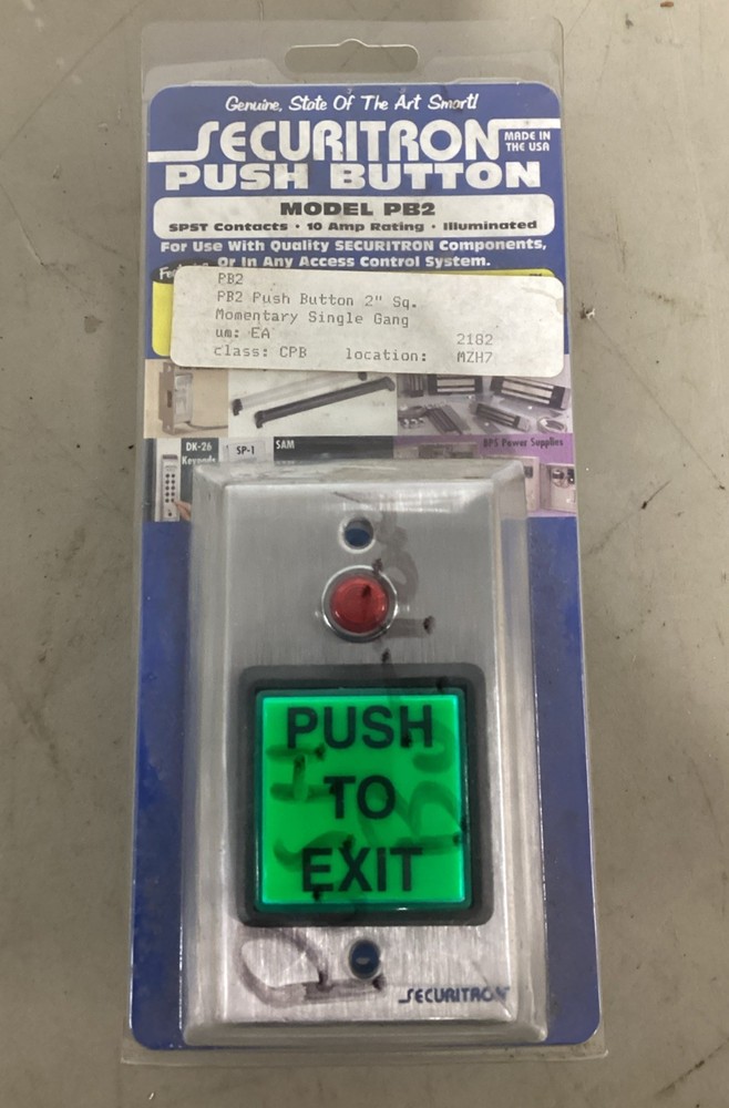 Securitron PB2 Series Push to Exit Button New
