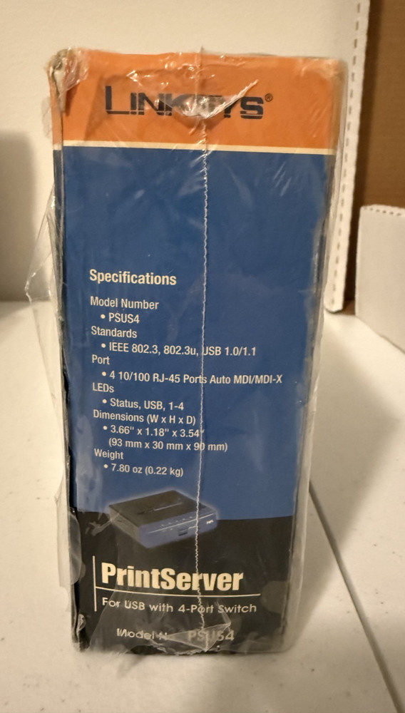 Cisco Linksys PSUS4 USB PrintServer w/ 4-Port 10/100 Switch