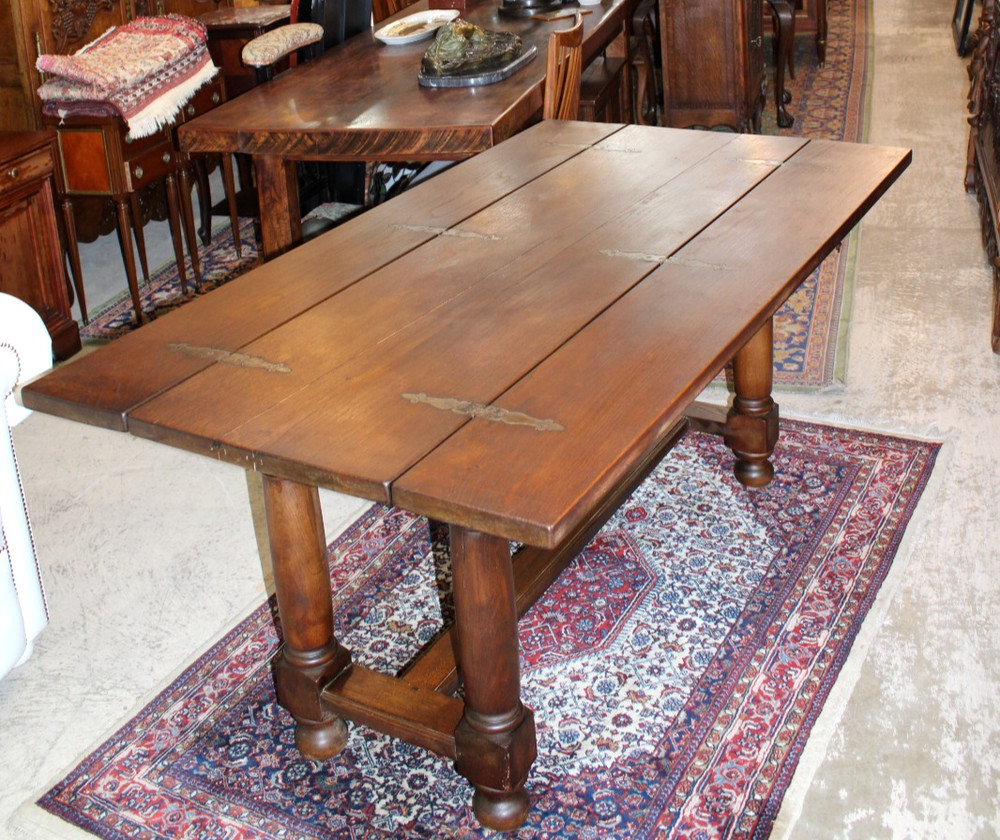 French Antique Oak Folding Dining Table / Trestle Table / Sofa Table
