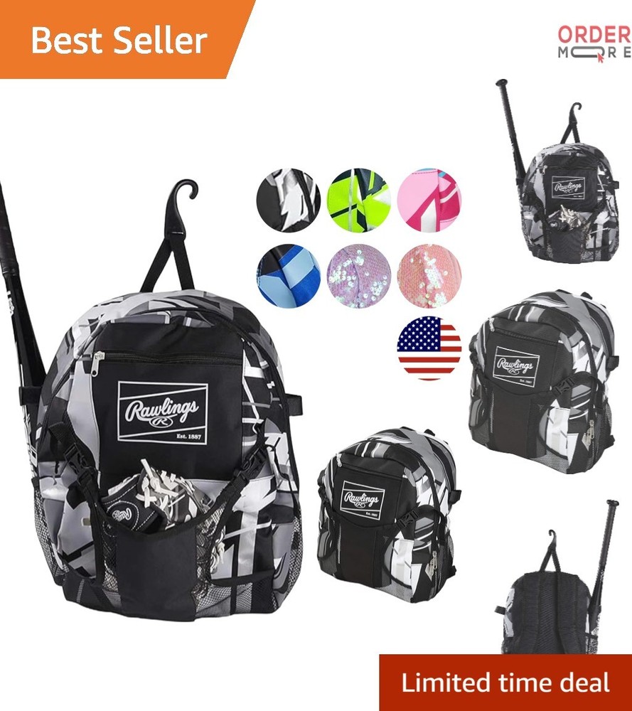 Baseball Softball Backpack 15x12x6 Durable Polyester Large Storage Gear