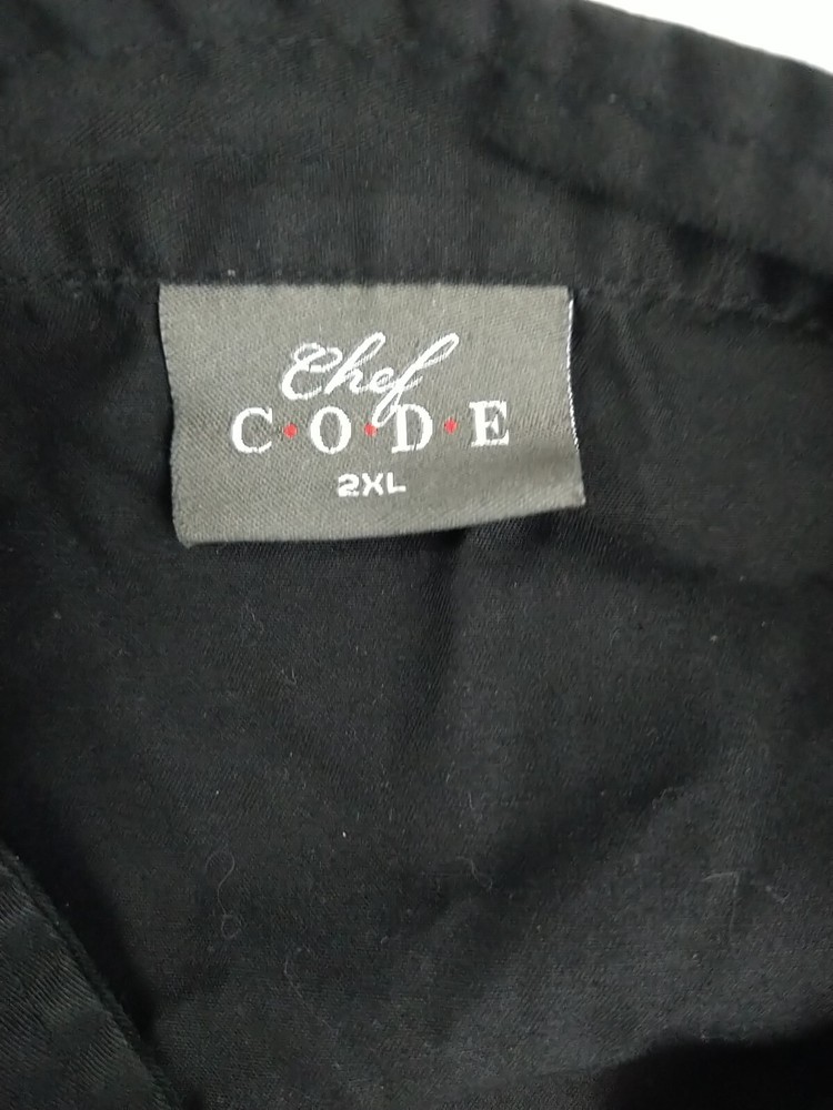 Chef Code Jacket Unisex 2XL Black Short Sleeve Pockets Stretch Comfort