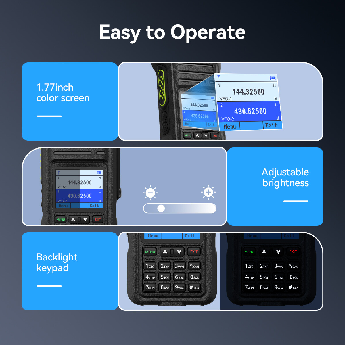 Retevis Ailunce HA1UV Ham Radio Dual Band IP67 2800mA NOAA USB-C Walkie Talkies