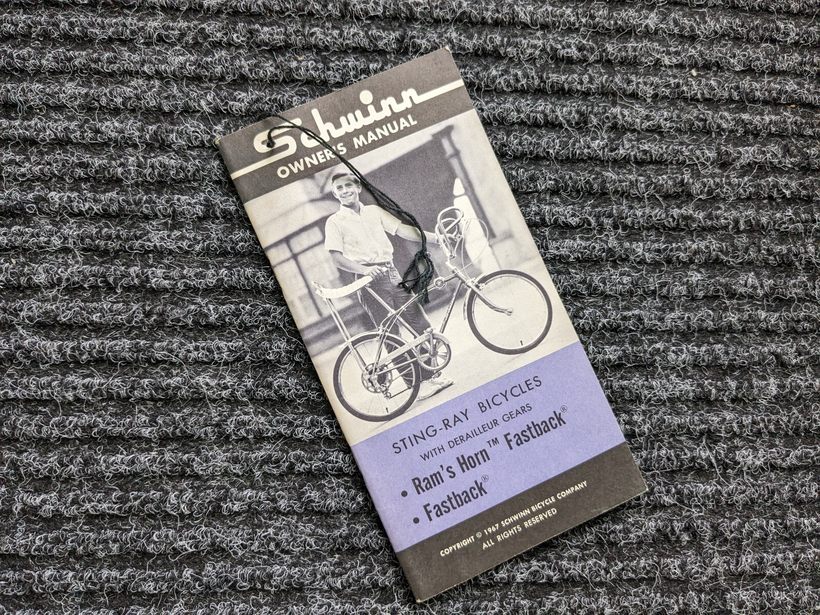 SCHWINN 1967 Bicycle Fastback & Rams Horn Stingray Owners Manual