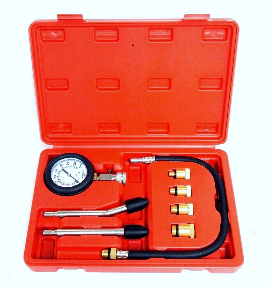Compression Test Kit  Auto / Diesel / Motorcycle large or small  (8 PC)