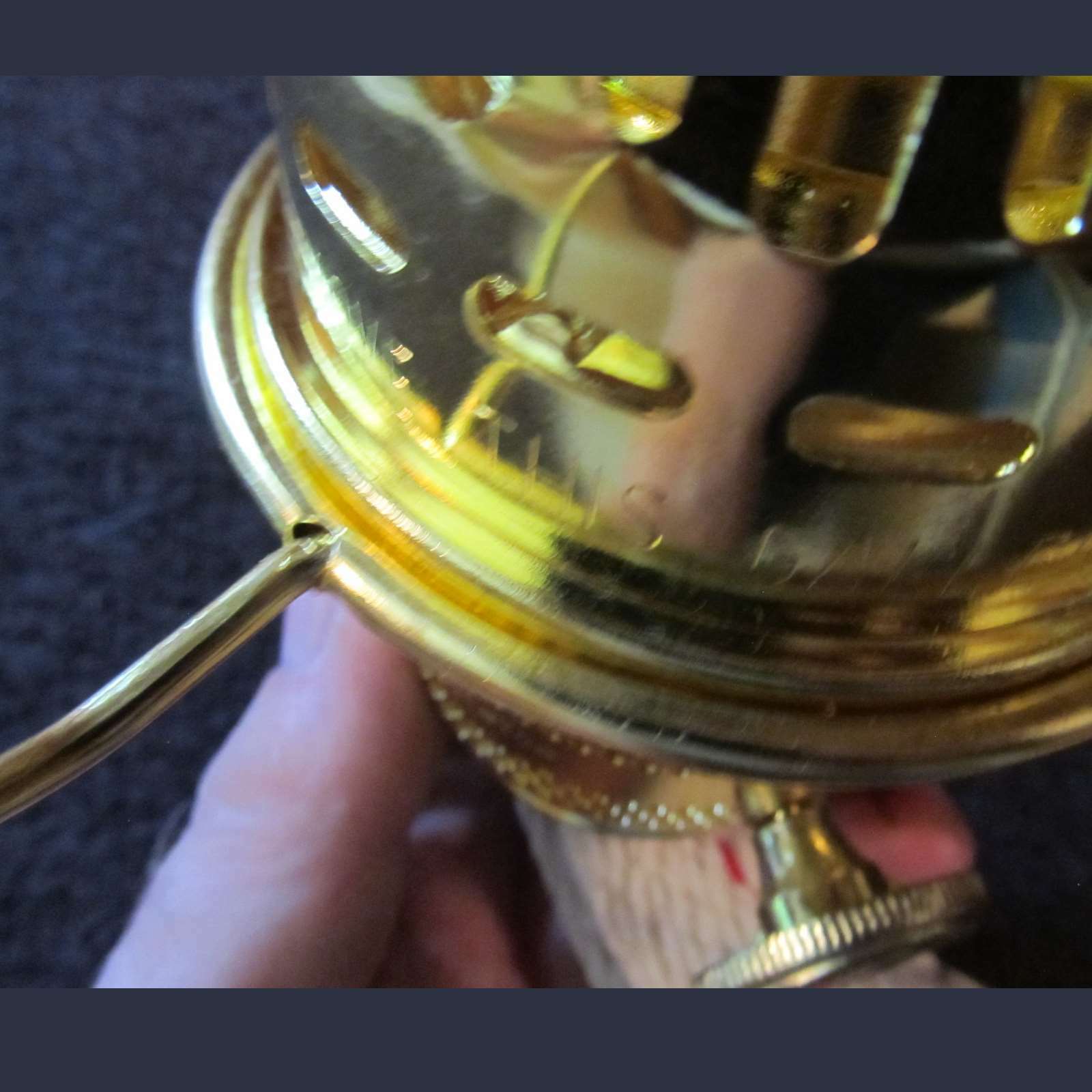 10" NICKEL shade holder TRIPOD Aladdin alladin oil lamp 3&1/8" A, B, C, 23, 23a