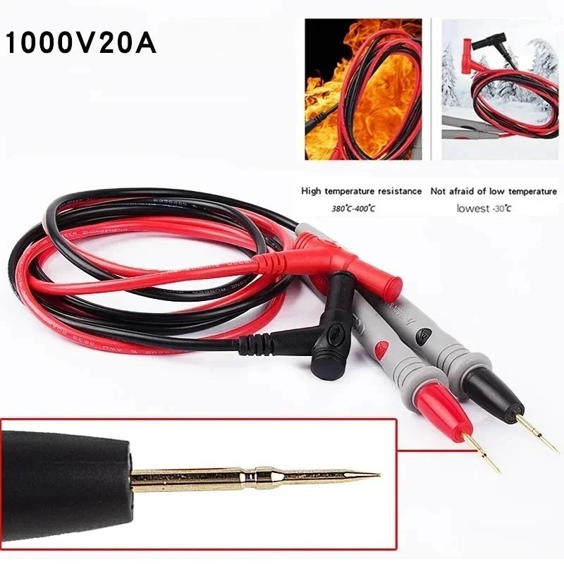 Universal Multimeter Test Leads Probe Needle Tips 20A 1000V Tester Cable Pair