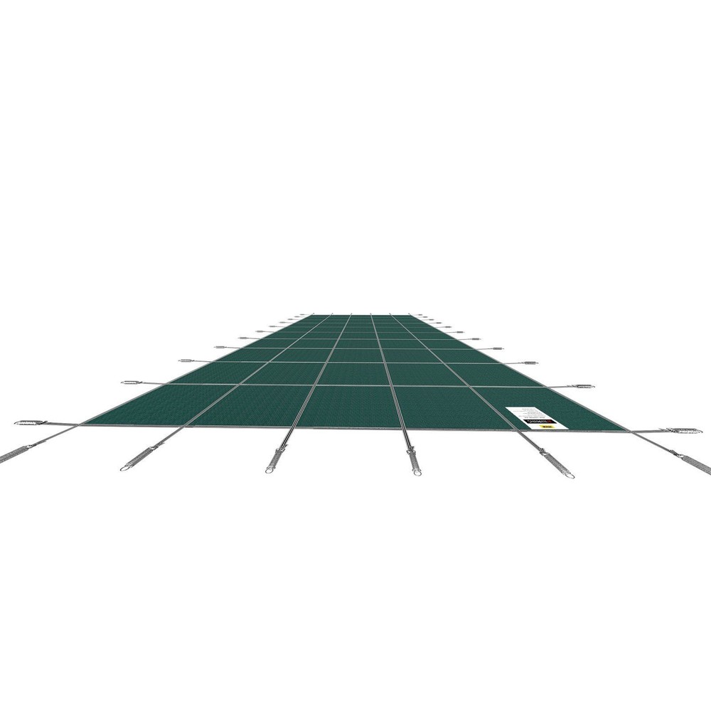 Inground Pool Safety Cover 20x38ft Rectangular Green Solid Mesh 333lb
