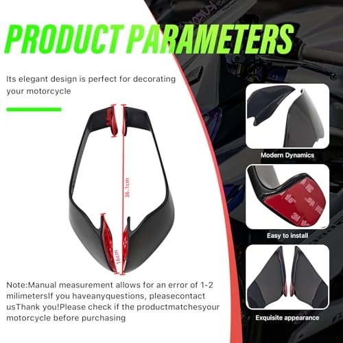 Fairing for Kawasaki ZX-10R (2016-2021), Motorcycle Spoiler Wing, Bright Black