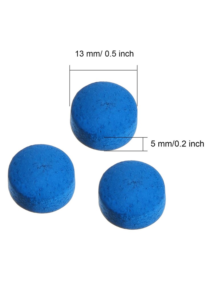 30 Pcs 13mm Billiard Pool Cue Tips Replacement Pool Stick Tips with Storage Box